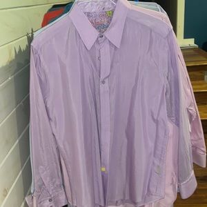 Robert Graham Mens silky purple button up XL
